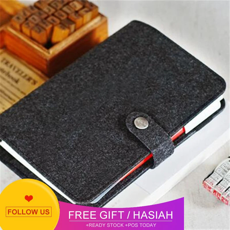 

A5 A6 Felt Planner Cover Red Gray Green Black Pink Notebook Binder Diary Creative Leather Office Supplies