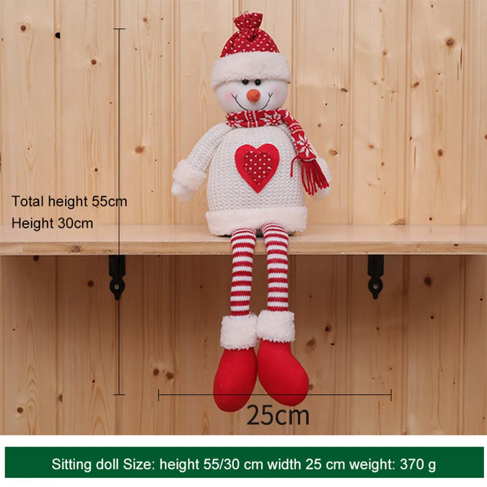 Большие размеры Рождественские куклы выдвижной Санта-Клаус снеговик лося игрушки рождественские фигурки Рождественский подарок для ребенка красный орнамент с рождественской елкой - Цвет: T3