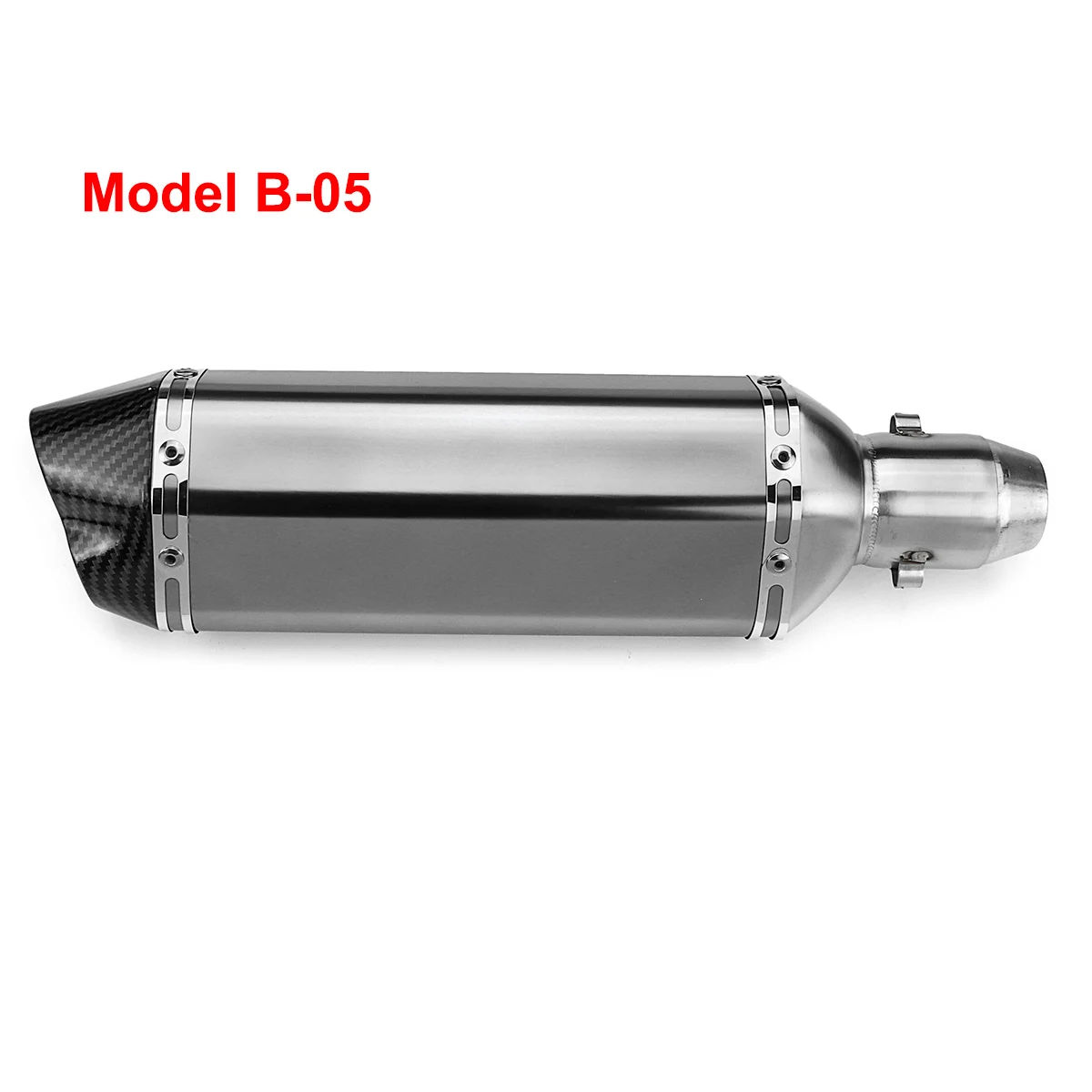 Model B05 Для Suzuki/Honda/Kawasaki/escape Moto 38-51 мм нержавеющая сталь черный Универсальный мотоцикл двойной выход глушитель выхлопной трубы - Цвет: Model B05