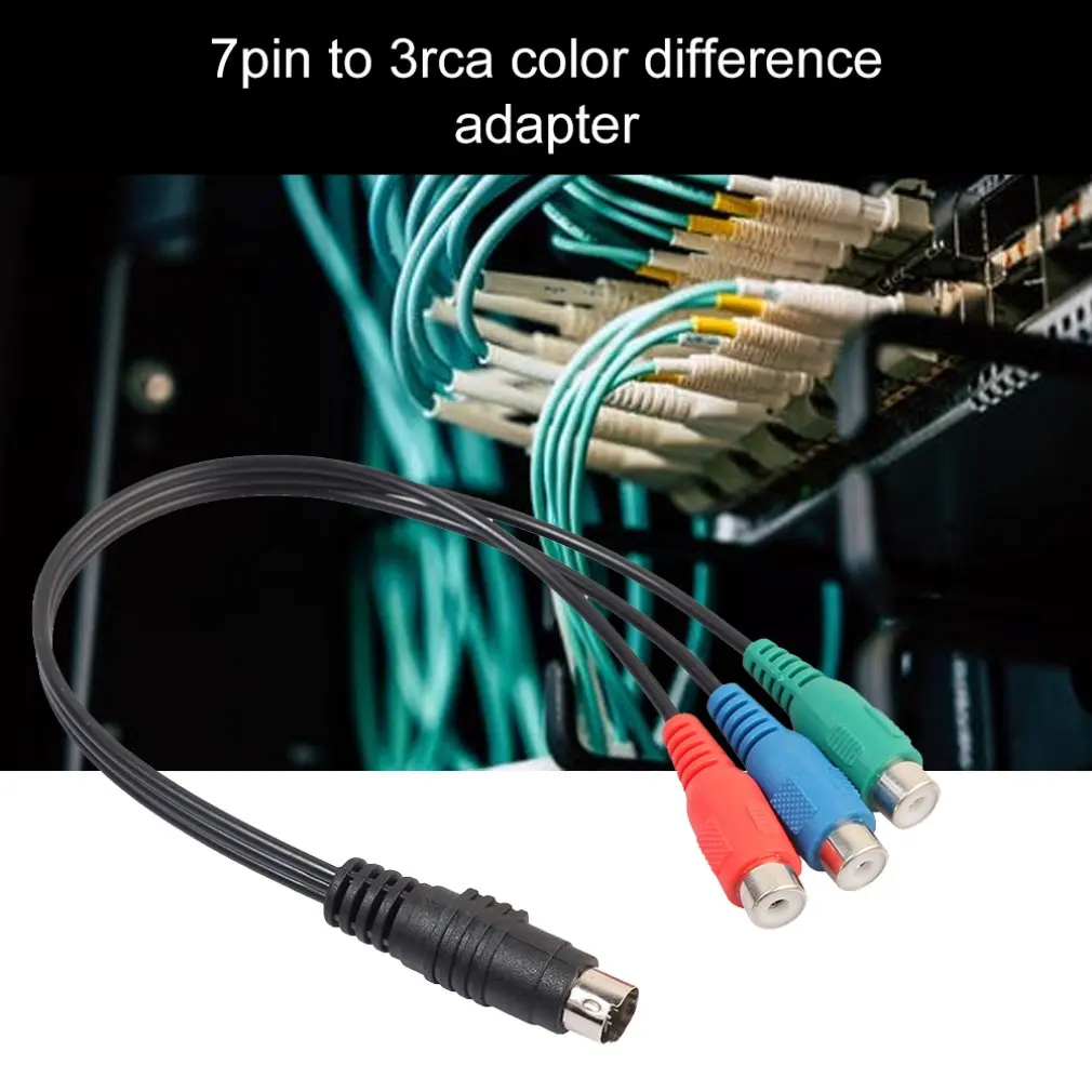 7 Pin S Video Male To 3 RCA Female RGB Component Adapter Cable TV Converter Adapter 5