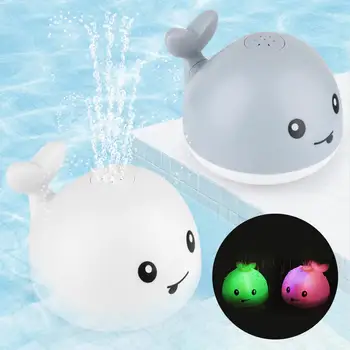 

Electric Cartoon Whale Flashing Ball Water Squirting Sprinkler Baby Bath Toy