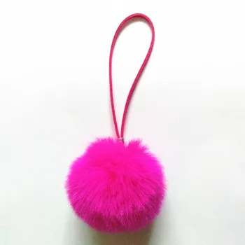 

Suede Chain Pompon Key Chain 6 cm Fluffy Fake Fur Ball Key Ring Cute Pendant Bag Charming Car Key Holder Personality Gifts