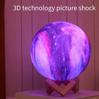 

Dimmable Moon Lamp Desktop 3D Printing Home Decor LED Night Light Atmosphere Multi Colors USB Rechargeable Touch Control Bedroom