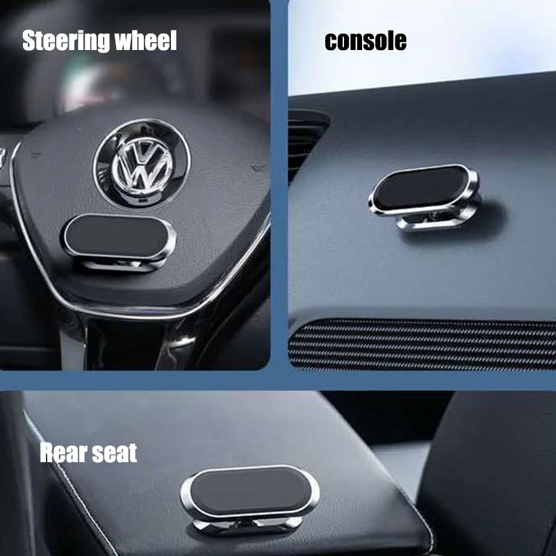 360 Magnetic Car Phone Holder Strip Paste Stand For iPhone 12 Pro Samsung Xiaomi Wall Zinc Alloy Magnet GPS Car Mount Dashboard wall phone holder