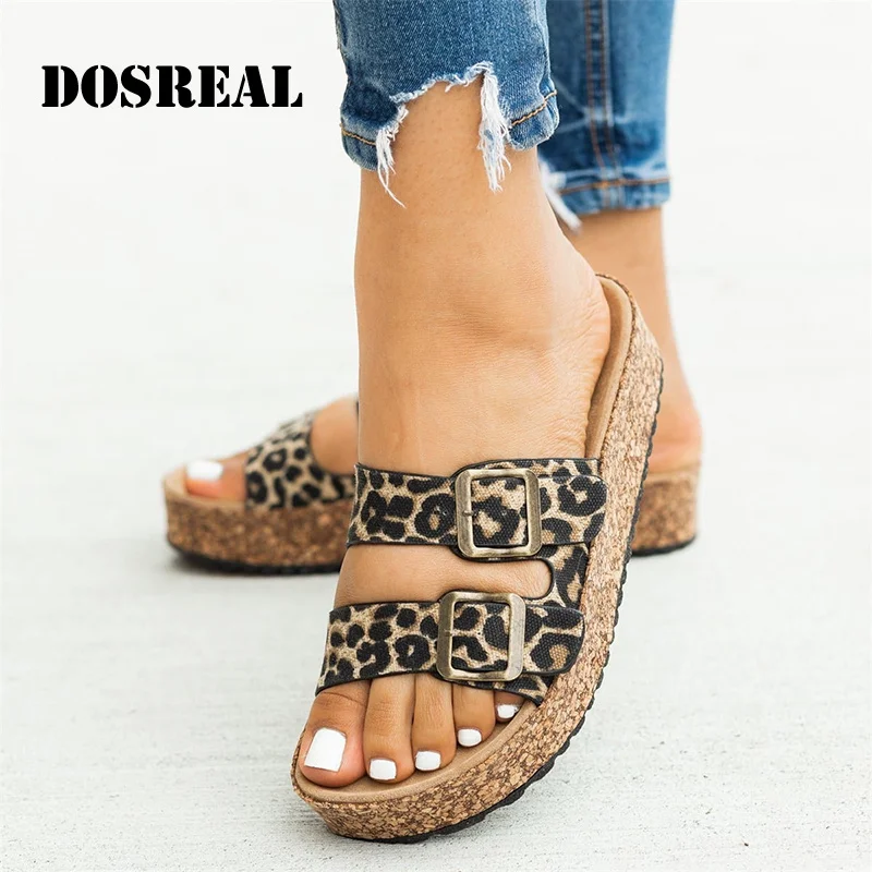 DOSREAL Summer Women Slippers Rome Retro Two Strap Casual Shoes Thick Bottom Open Toe Sandals Beach Slip On Slides Ladies | Обувь
