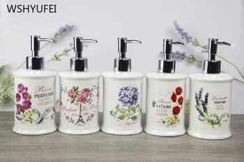 

WSHYUFEI European style Ceramics Lotion Bottle Soap Bottle Shower Gel Shampoo container Household Bathroom Accessories 370ml