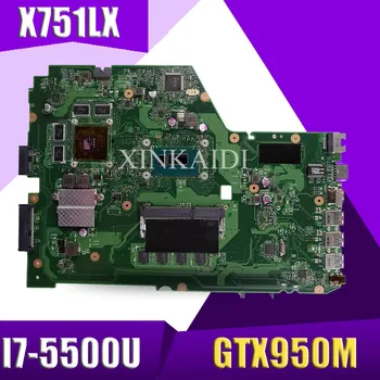 شراءX751LX اللوحة GTX950M I7-5500 وحدة المعالجة المركزية 4G RAM ل ASUS X751L K751L X751LX R752L اللوحة المحمول X751LX اللوحة 100% اختبار