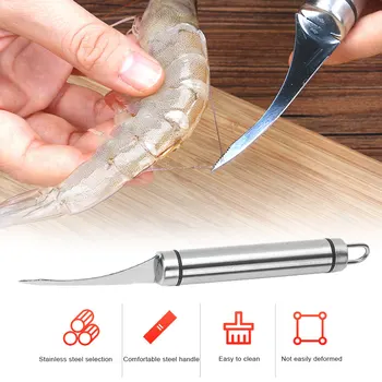 

Stainless Steel Shrimp Line Knife Shrimp OpenerLobster Fish Cleaning Shrimp Intestines Cutting Knife Peeler Home Seafood Tool