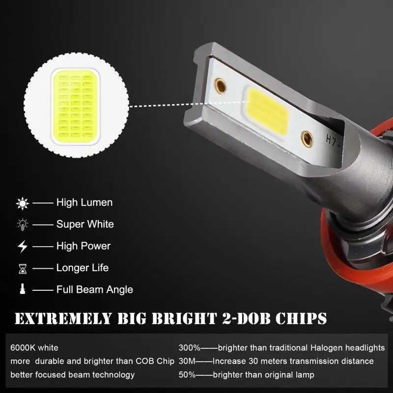 2 шт. H1 H4 H7 H8 9005 9006 Высокая мощность EV8 светодиодный комплект передних фар COB лампа 110 Вт 26000лм Белый Высокая Мощность 6000 К белый