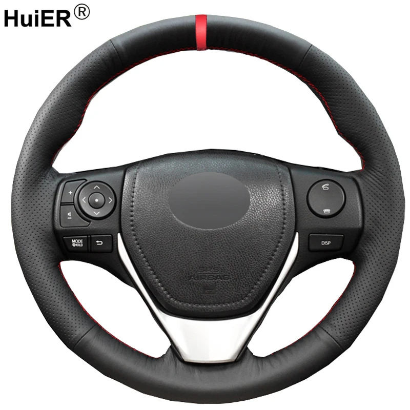 

HuiER Hand Sewing Car Steering Wheel Cover Volant For Toyota RAV4 2013 - 2019 Corolla 2014 - 2019 Corolla iM (US) Scion iM 2016