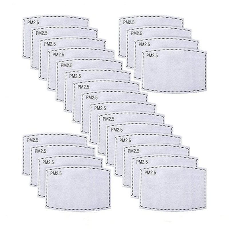 

100Pcs PM2.5 Activated Carbon Filters, 6 Layers Replaceable Anti Haze Filters, Protective Mouth Filters for Outdoor
