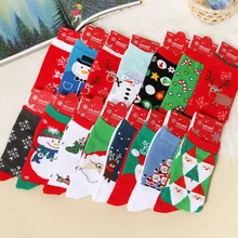 Venda quente por atacado algodão mulheres meias de natal barato bonito ano novo vermelho meias