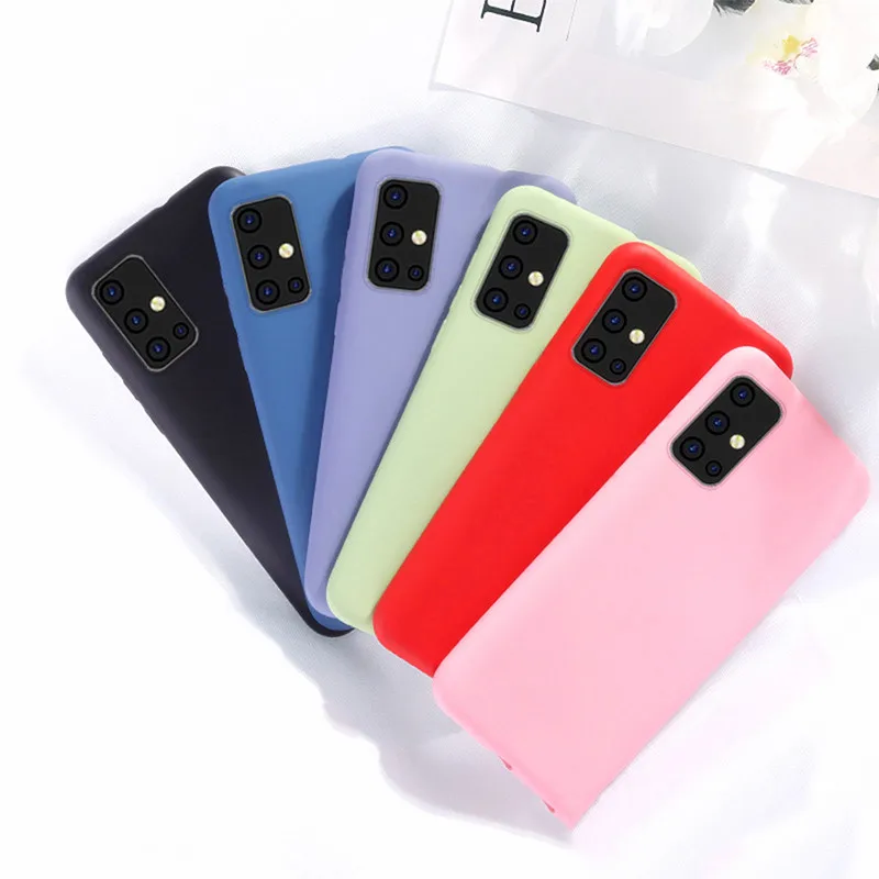 For Samsung Galaxy M51 Case M31S Liquid Rubber Silicone Case For Galaxy A51 M31S M51 M21 A21S Note 20 Note 20 Ultra Note 10 Lite
