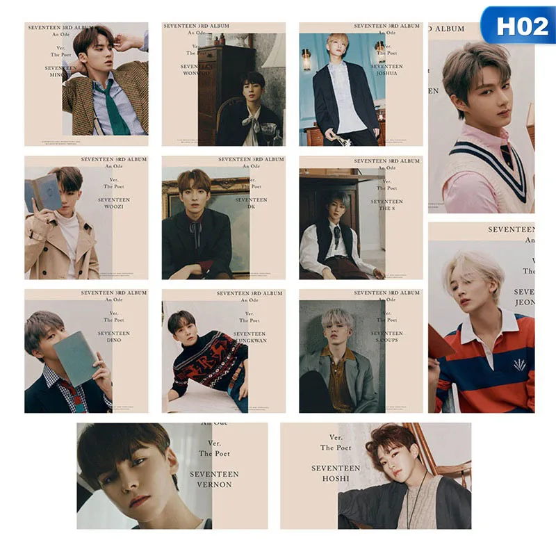 13 PCS/SET KPOP SEVENTEEN New Album Photo Card Poster Lomo Cards Self Made Paper Photocard Fans Gift Collection Four Styles - Цвет: 02