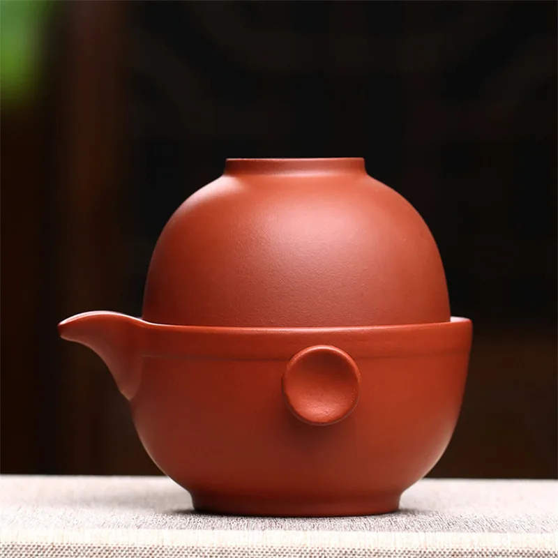 Чайник из фиолетовой глины Yixing креативный портативный дорожный чайный набор