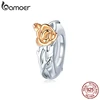 bamoer 3D Rose Flower Pendant Charm 925 Sterling Silver Rose Gold Color Charms for Bracelet or Necklace DIY Bijoux BSC145 ► Photo 2/5