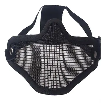 

Airsoft Field Wargame Tribal Chief Mask Half Face Metal Steel Net Mesh Hunting Tactical Protective Airsoft Mask