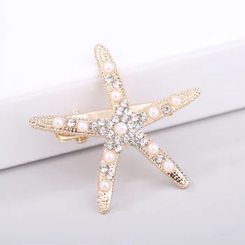 

2PCS Star Hair Clip Decorative Alloy Beautiful Pearl Rhinestone Clips Star Hair Pin Duckbill Barrette for Party
