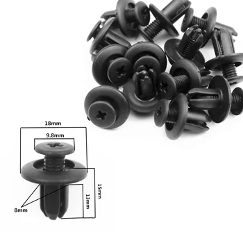 

8mm Car Bumper Mudguard Fastener Fixing Clips For Lada Kalina Priora Niva Vaz Granta Samara 2110 2114 Largus 2109 2115 2112