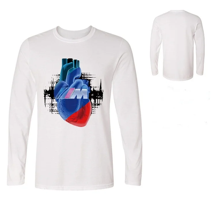 Male Tshirts Germany Auto Car Heart M Power T-Shirt Youth Boy Social Clothes Mens Fitness Workout Pullover Long Sleeve Topshirts | Мужская