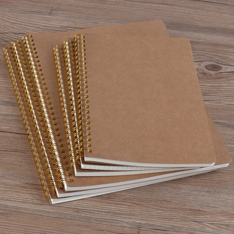 

Kraftpaper Cover Laptop Lattice Grid Office Coil Notepad Blank Practice Note Customizable Logo