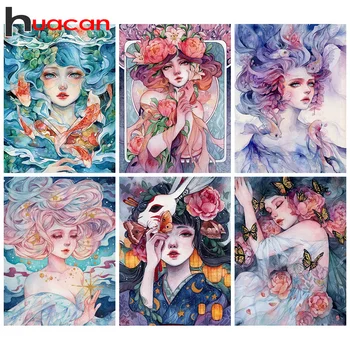 

Huacan New Arrivals Diamond Painting Art Kits Woman Full Square 5D DIY Diamond Embroidery Cross Stitch Handmade Gift