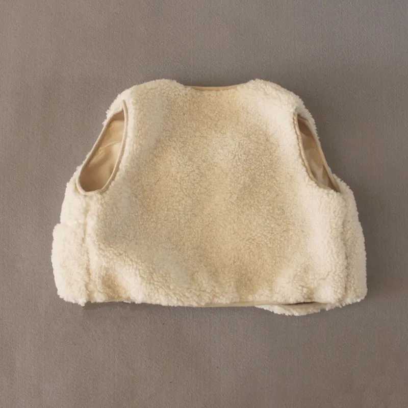 EnkeliBB/зимний жилет унисекс без рукавов для малышей; корейский Повседневный стильный жилет; утепленные весенние топы из искусственной овечьей шерсти
