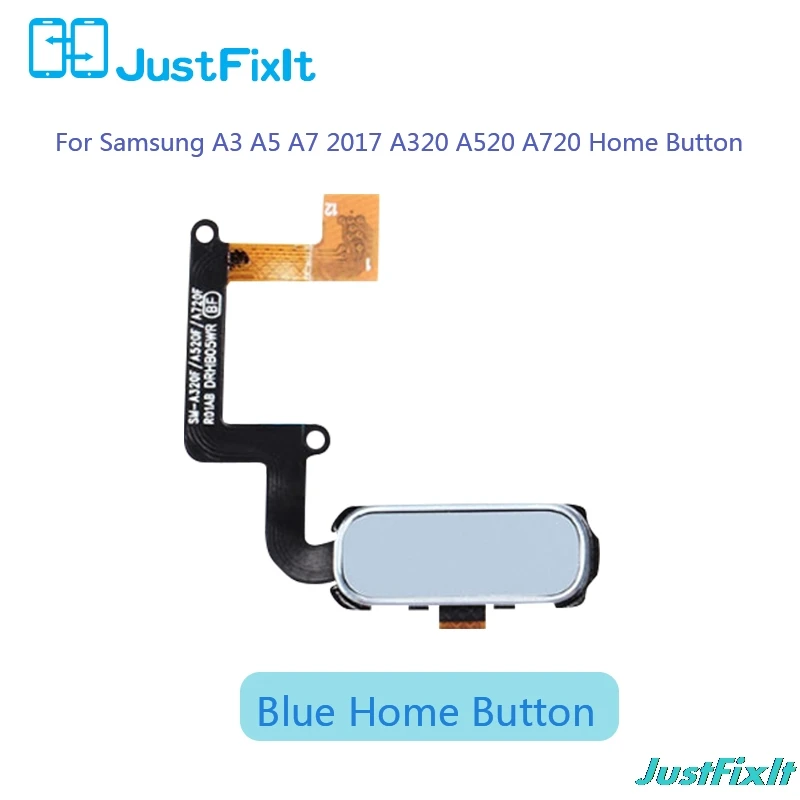 Blue Гибкий кабель с сенсором отпечатков пальцев для samsung Galaxy A3 A5 A7 A320 A520 A720 A320F A520F A720F Touch ID - Цвет: Blue