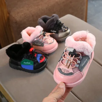 

Children's snow boots Boys girls plush martin boots baby Toddler cotton sport shoes Soft warm Ankle boots sneakers High Quality