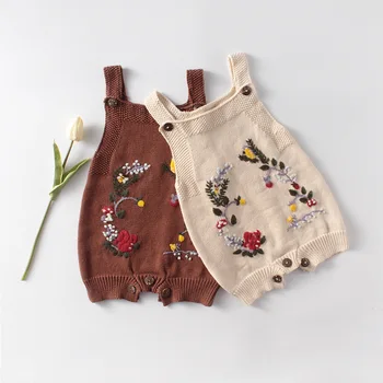 

Toddler Romper For Newborn Girls Sleeveless Knitting Clothes Cotton Fashion Infant Baby Girl Boy Jumpsuit Floral Winter Playsuit