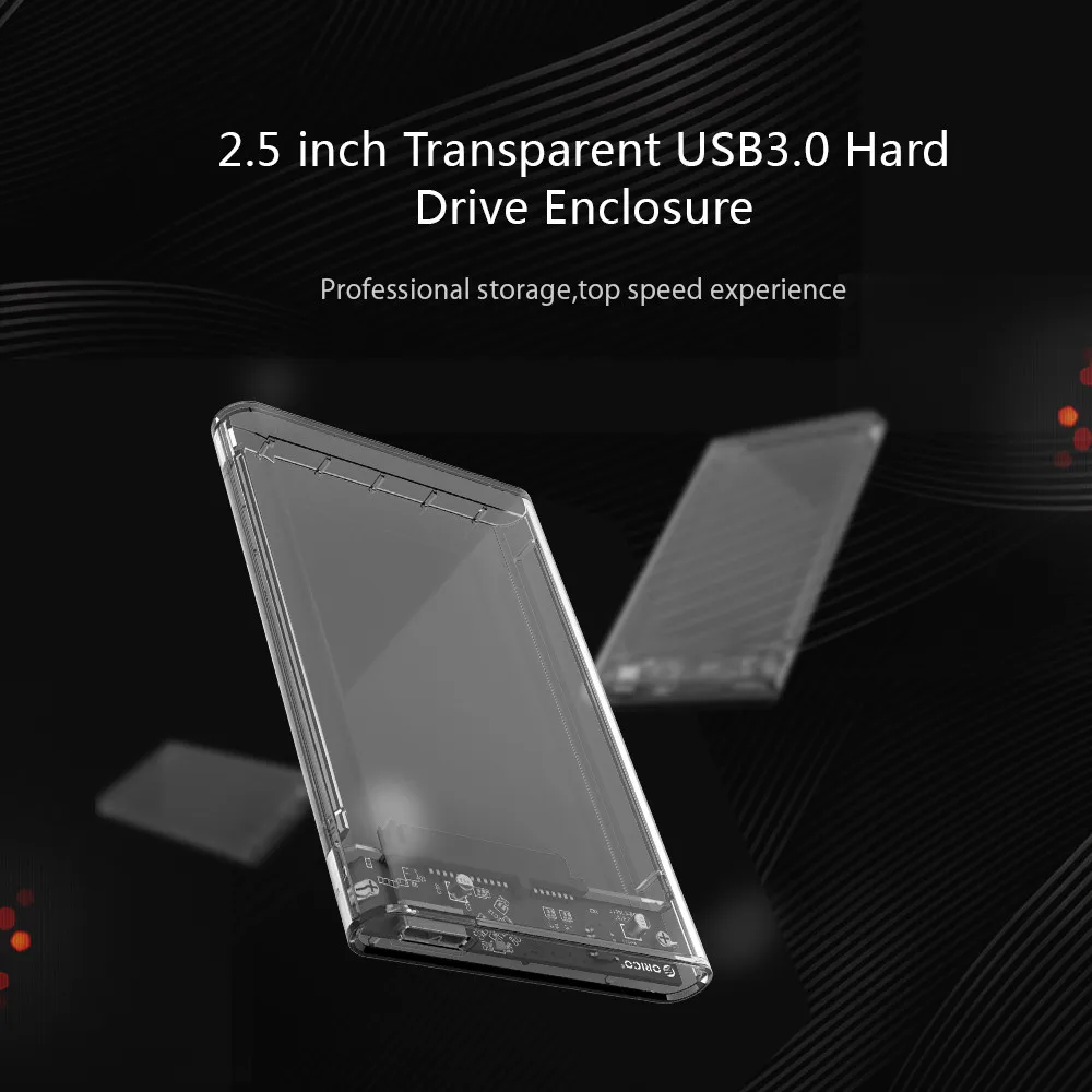 2,5 дюймов прозрачный USB3.0 для Sata 3,0 HDD корпус инструмент бесплатно 5 Гбит/с Поддержка 2 ТБ UASP протокол жесткий диск Корпус ssd-бокс