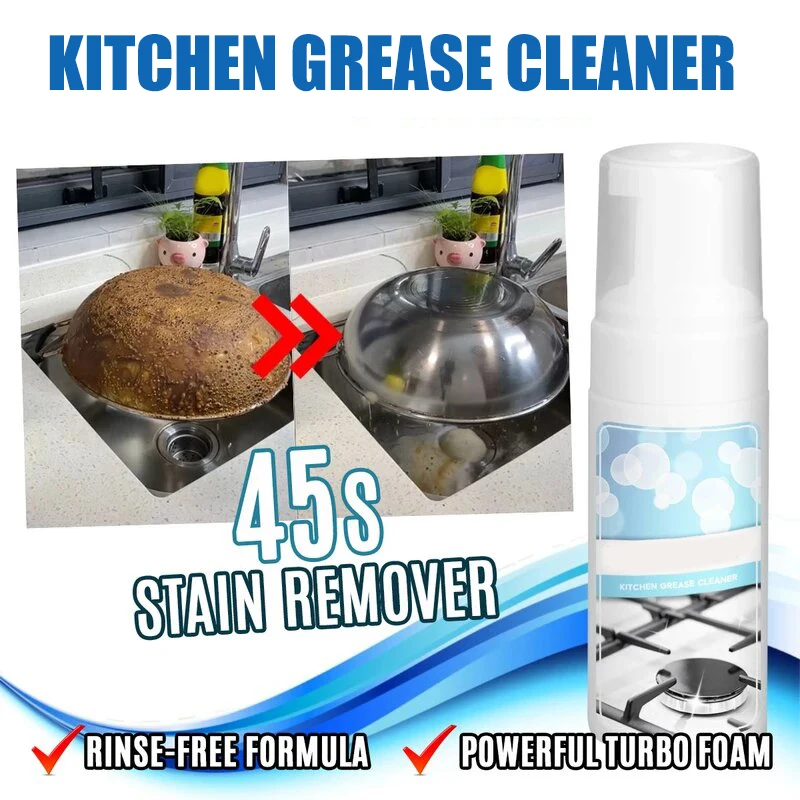 Kitchen Grease Cleaner 30/100ml Stainless Steel Cleaner & Polish For