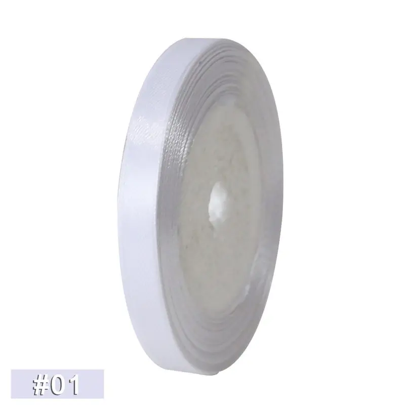 01 white 25 ярдов атласный Свадебный букет атласная лента DIY Искусственные Шелковые Розы товары для рукоделия Швейные аксессуары Скрапбукинг материал D1 - Цвет: 01 white