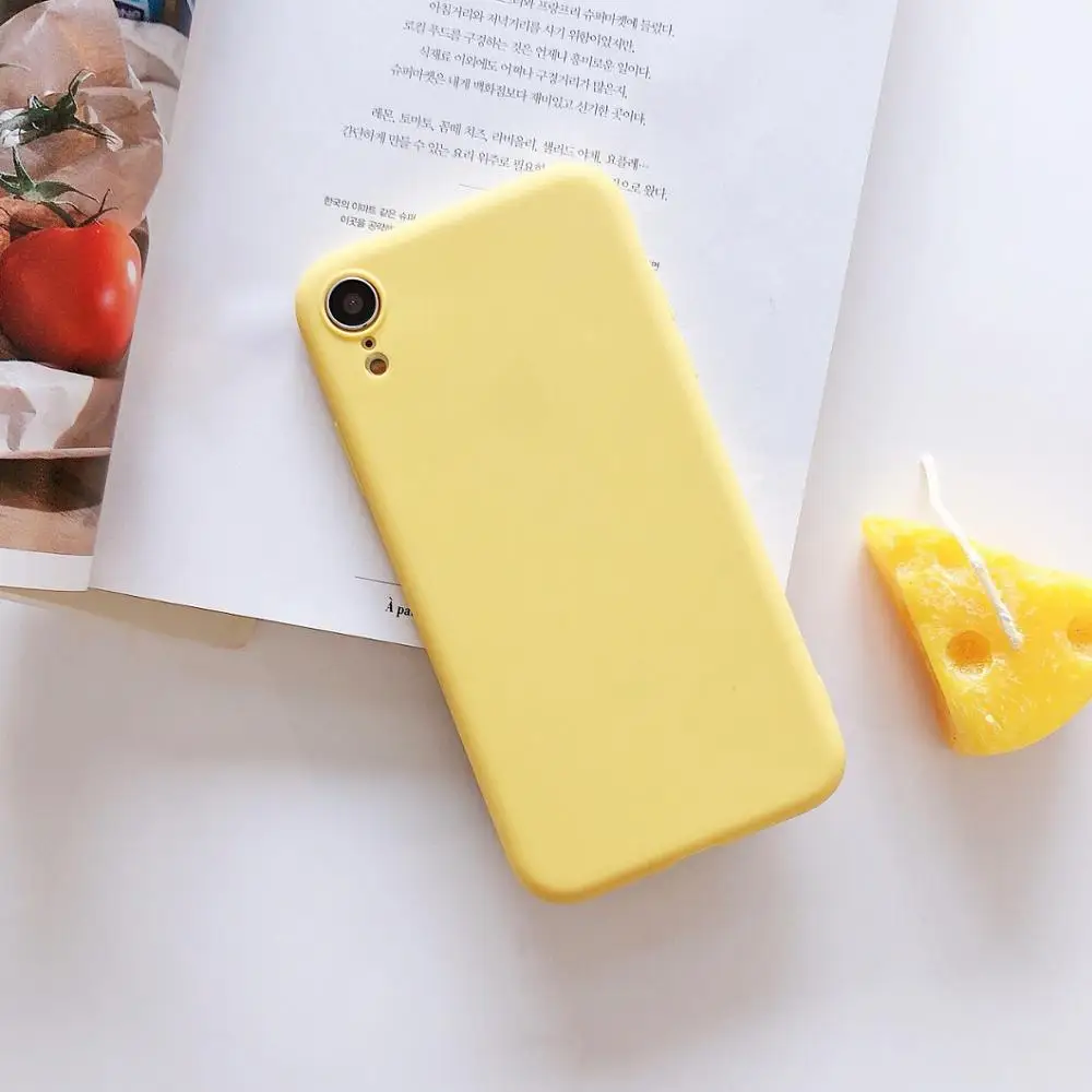 Роскошный Матовый силиконовый чехол для huawei Y5 Y7 Prime P Smart Y9 Nova 5T Honor 20 Lite 9X pro 6C 10i 20i карамельный цвет - Цвет: yellow