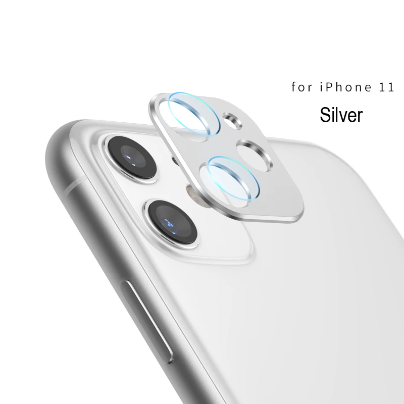 Silver with Glass Защита для экрана камеры для iPhone 11 pro max+ задняя крышка для объектива защитный чехол для Apple iPhone 11 XR стеклянная пленка аксессуары - Цвет: Silver with Glass