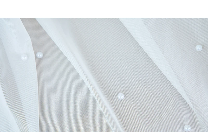 Modern White Pearl Yarn Beading Tulle Curtains for Living Room European Elegant Window Drapes for Bedroom Wedding Voile#20