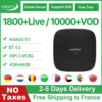 

QHDTV IPTV Belgium Arabic Algeria IPTV Box Leadcool Plus Android 9.0 TV Box 4G 64G 1 Year IPTV Subscription Dutch No APP Include
