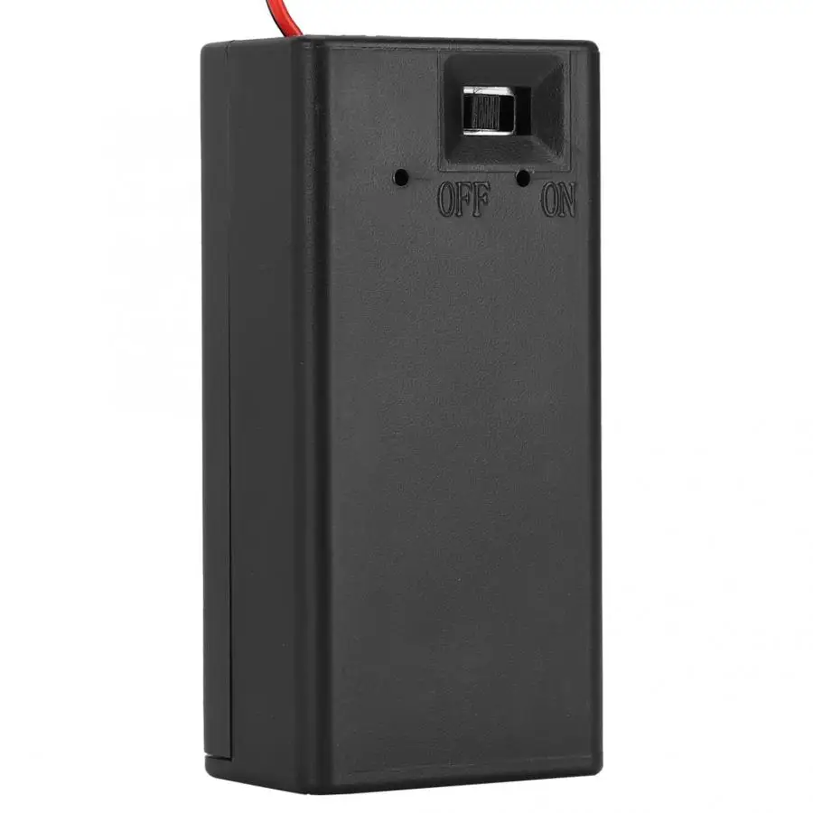 

5pcs 9V 6F22 Plastic Battery Holder Case Box with Cover ON/OFF Switch Wire Lead