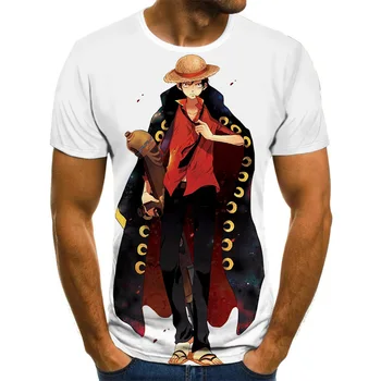 

2020 New One Piece T-Shirt Anime Harajuku Boys Clothing 3D Men's T-Shirt Summer Fashion Tops T-shirt Men's Plus size streetwear
