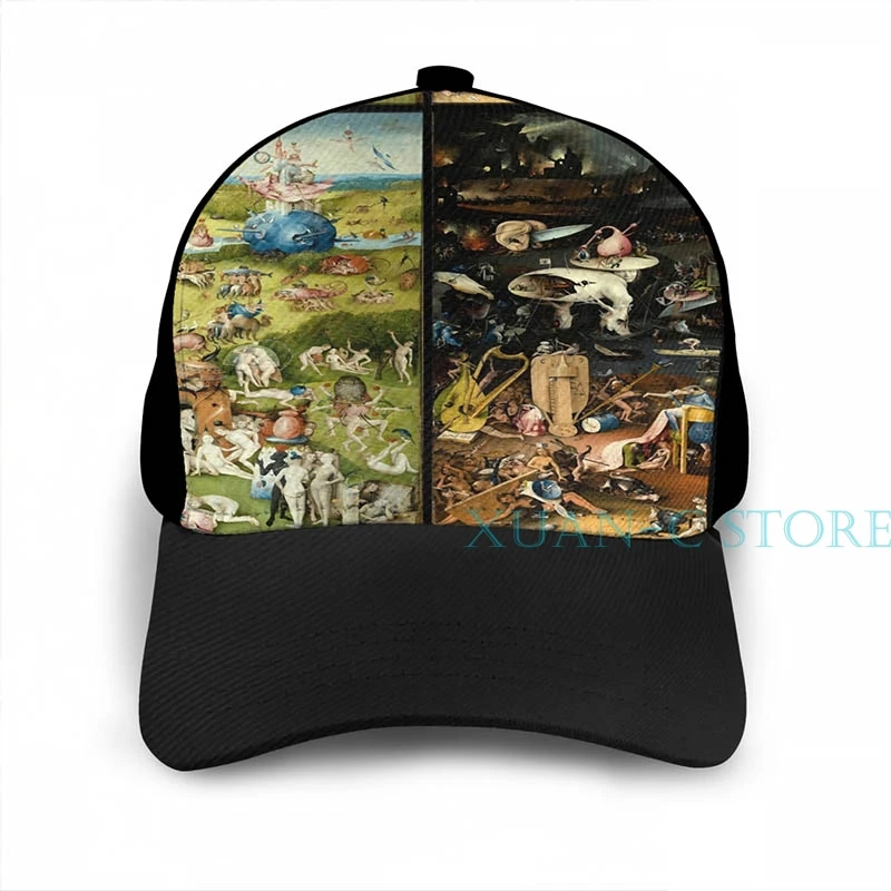 Сад земных прелестей(1)-hieronimus Bosch баскетбольная кепка мужская и женская мода по всему принту черная шляпа унисекс