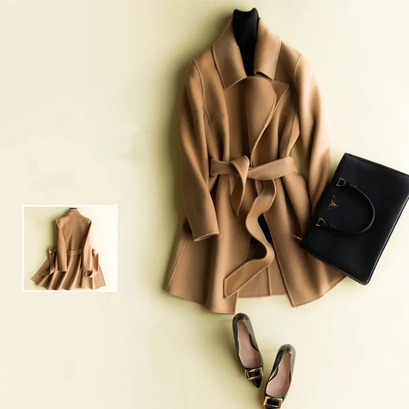 

Double-side Cashmere Coats 100% Wool Coat Female Autumn Women's Spring Jackets Outerwear for Women abrigos mujer invierno 2020