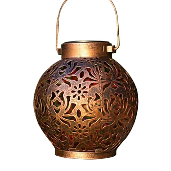 

LED Solar Lantern Pathway Outdoor Garden Iron Art Cylinder Multifunction Hanging Waterproof Porch Decorative Light For Patio