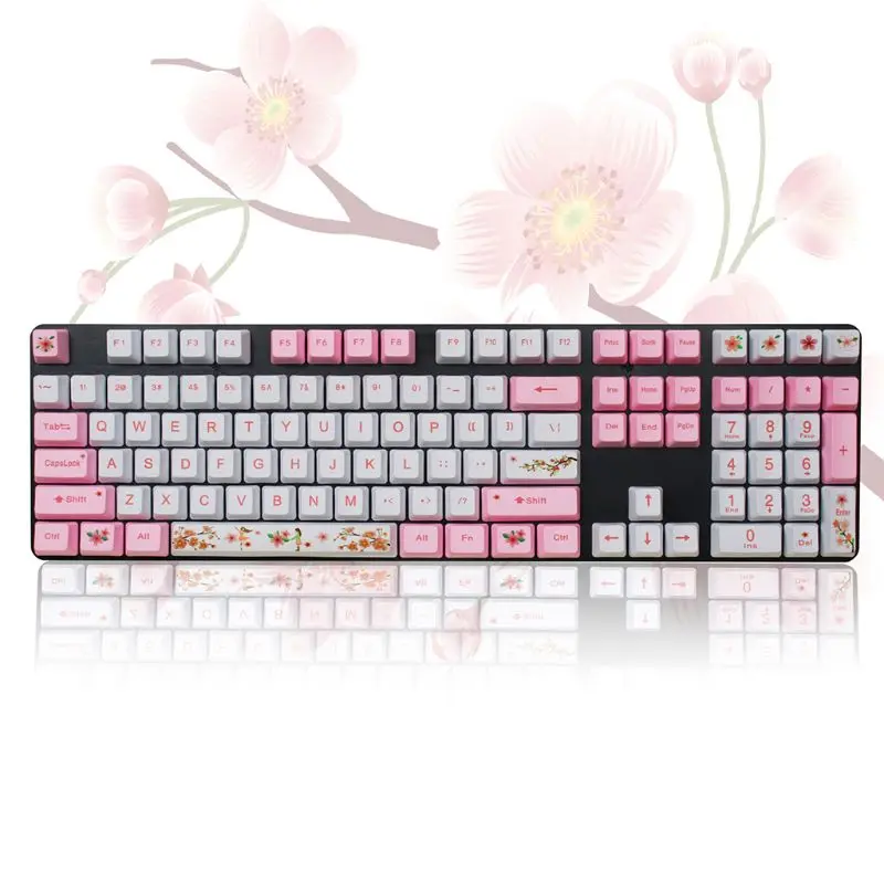 1 Набор сменных OEM PBT 108 Keycaps краситель сублимация Восточная вишня Keycap для Readson GANSS