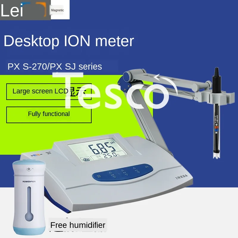 

Desktop ion meter PXS-270 high precision solution ion concentration measurement automatic polarity display