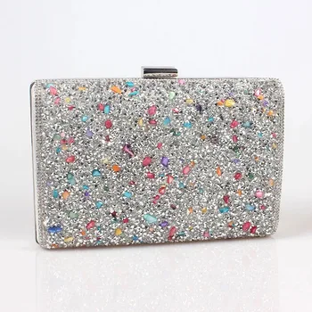 

Drill Evening Bags Diamonds Queen Handbags Bling Colorful Stone Crystal Day Clutches Bags For Women 2019 New Summer