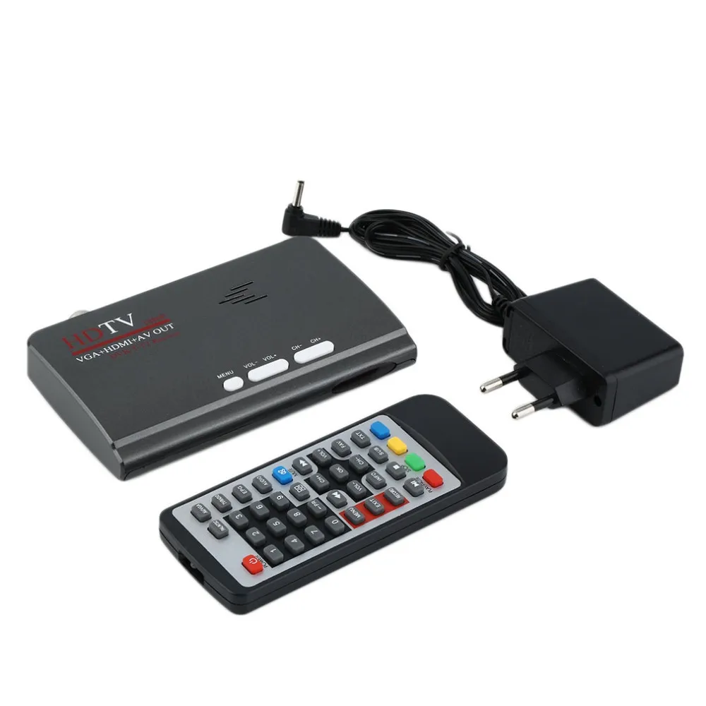 EU Digital Terrestrial 1080P DVB-T/T2 TV Box VGA AV CVBS Tuner Receiver With Remote Control HD 1080P VGA DVB-T2 TV Box