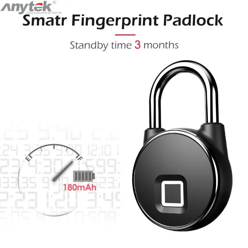 Anytek P22+ USB Bluetooth Смарт-замок без ключа с отпечатком пальца IP66 водонепроницаемый Противоугонный замок безопасности для Android Apple