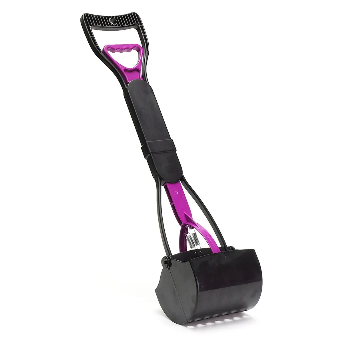 Pink Outdoor Pet Pooper Scooper Long Handle Jaw Poop Scoop Clean Pick Up Animal Waste Dog Puppy Cat Waste Picker Cleaning Tools - Color: Pink