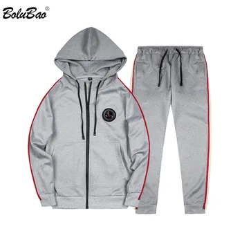 

BOLUBAO Brand Men Set Hooded 2020 Men's Fashion Tracksuit Jogging Comfortable Solid Color Trend Sports Thin Hooded Male Sets