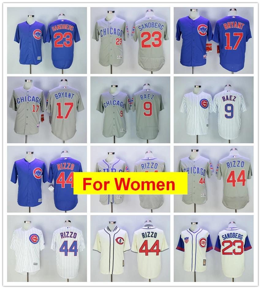 Женская майка Chicago Javier Baez Anthony Rizzo Kris Bryant Ryne Sandberg FLEX& Cool Base
